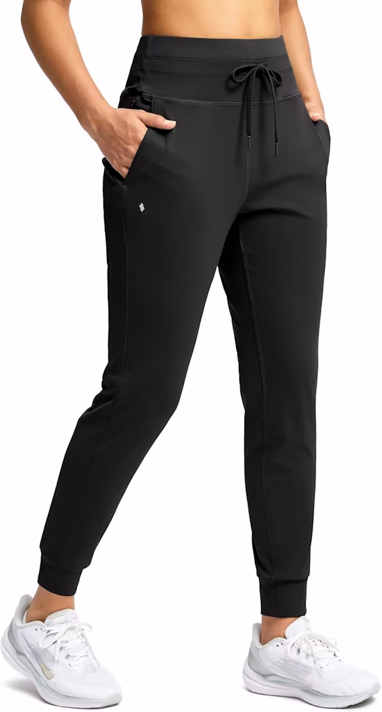 Soothfeel Women's Black Joggers with Pockets: $14.99