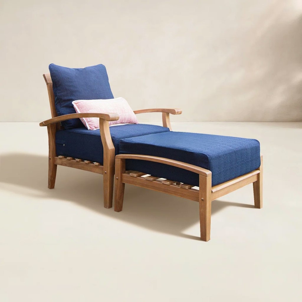 Summerton 2-Piece Teak Outdoor Conversation Set with Cushions: $371 off + an extra 10% off