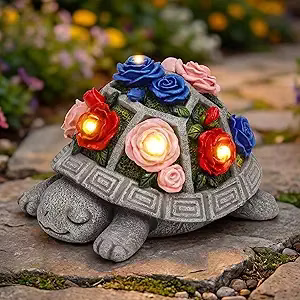 Snclriao Solar Garden Decor Outdoor Turtle Statue: $12.49