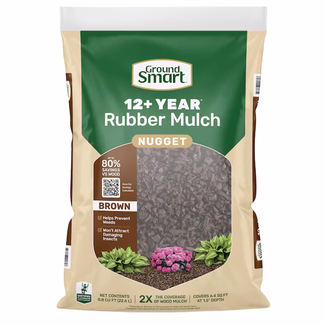 GroundSmart 12+ Year Nugget 0.8-cu. ft. Rubber Mulch: $5