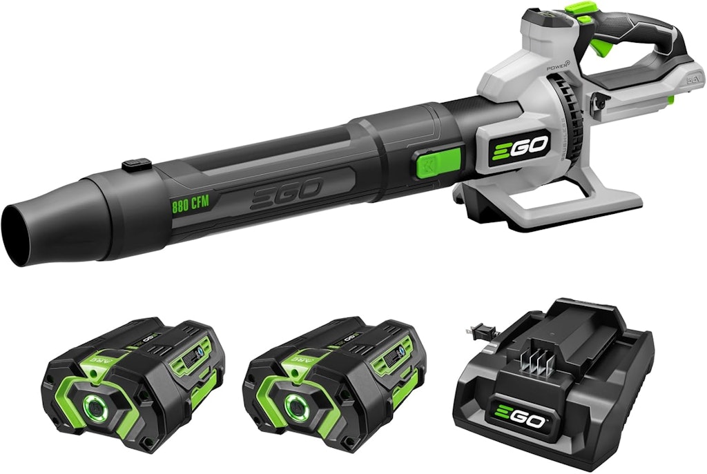 EGO Power+ Cordless Electric 880 CFM Leaf Blower w/ Two 56V 4Ah Batteries & Charger: $379