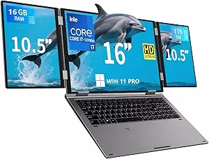 Kooforway Triple Screen Laptop 16" Main + Dual 10.5" Monitors: $839.30