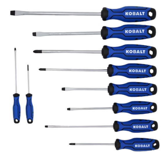 Kobalt 10-Piece 6" Magnetic Screwdriver Set: $15