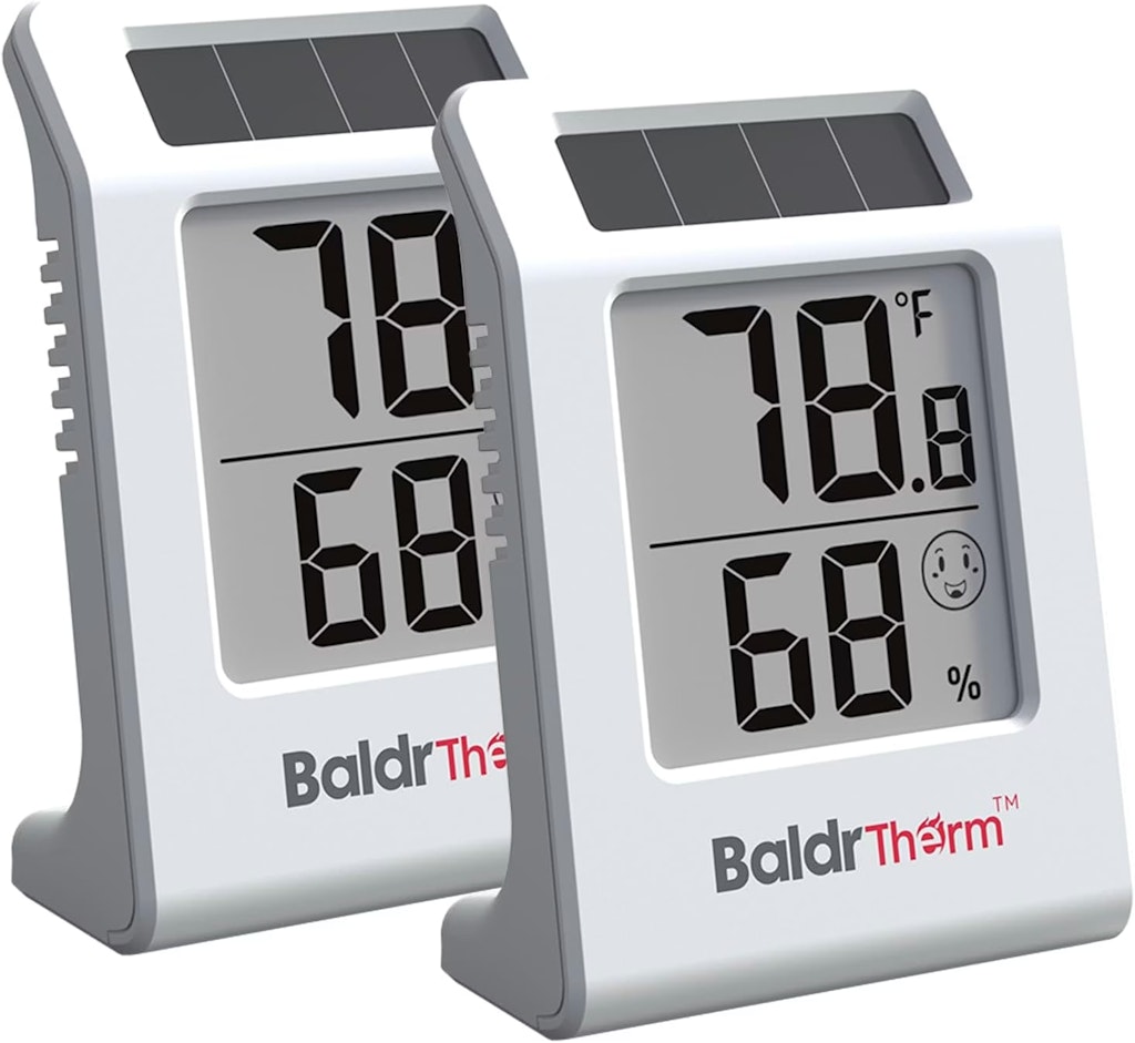 BaldrTherm 2.2'' Digital Solar Thermometer and Hygrometer 2-Pack: $8.99 BaldrTherm 2.2'' Digital Solar Thermometer and Hygrometer 2-Pack: $8.99