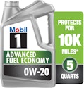 Mobil 1 Advanced Fuel Economy Full Synthetic 0W-20 5-Quart Motor Oil for $25 + free shipping w/ Prime
