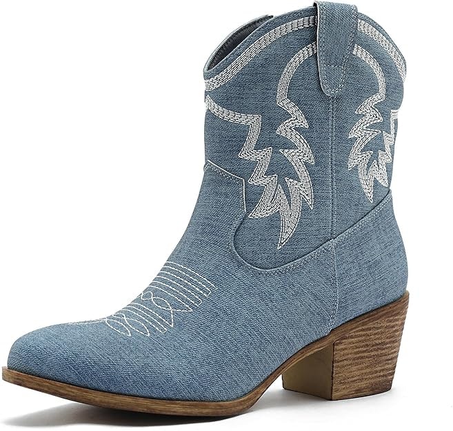 Globalwin Women's Denim Western Cowboy Mid-Calf Boots: $22.99