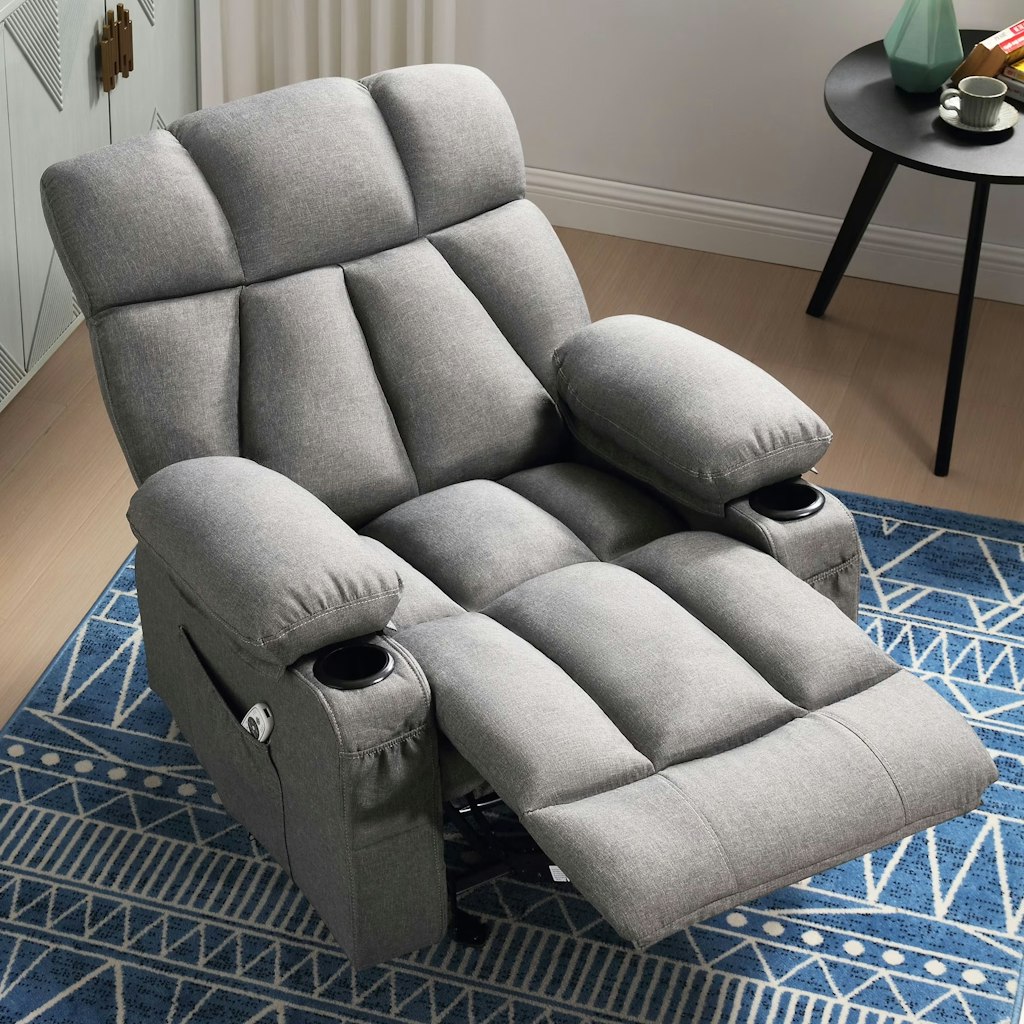 Manual Recliner Chair w/ Heat Therapy & Massage: $190
