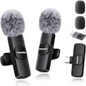 Moooin Wireless Lapel Microphone 2-Pack for $10 + free shipping w/ Prime