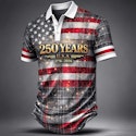 Men's American 250th Anniversary US Flag Polo Shirts for $8 + $7 shipping