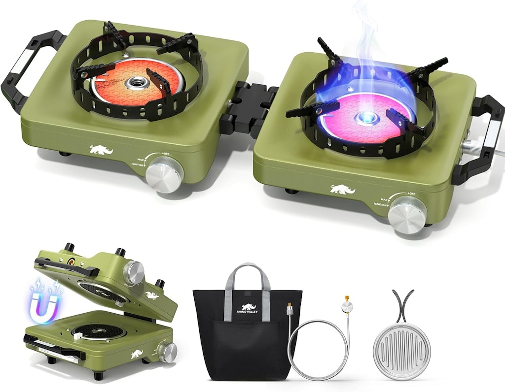 Rhino Valley 30,000-BTU Folding Camp Stove: $39.99