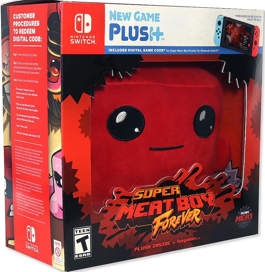 Super Meat Boy Forever Plush + Digital Game Code for Nintendo Switch: $19