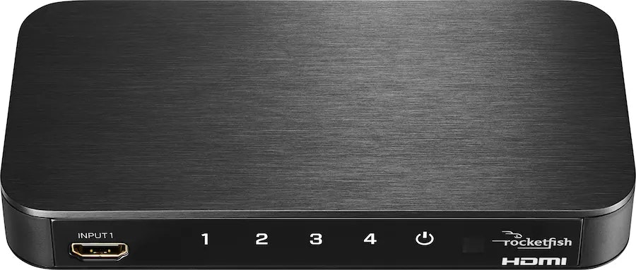 Rocketfish 4-Port 4K 60Hz HDMI Switch Box: $25