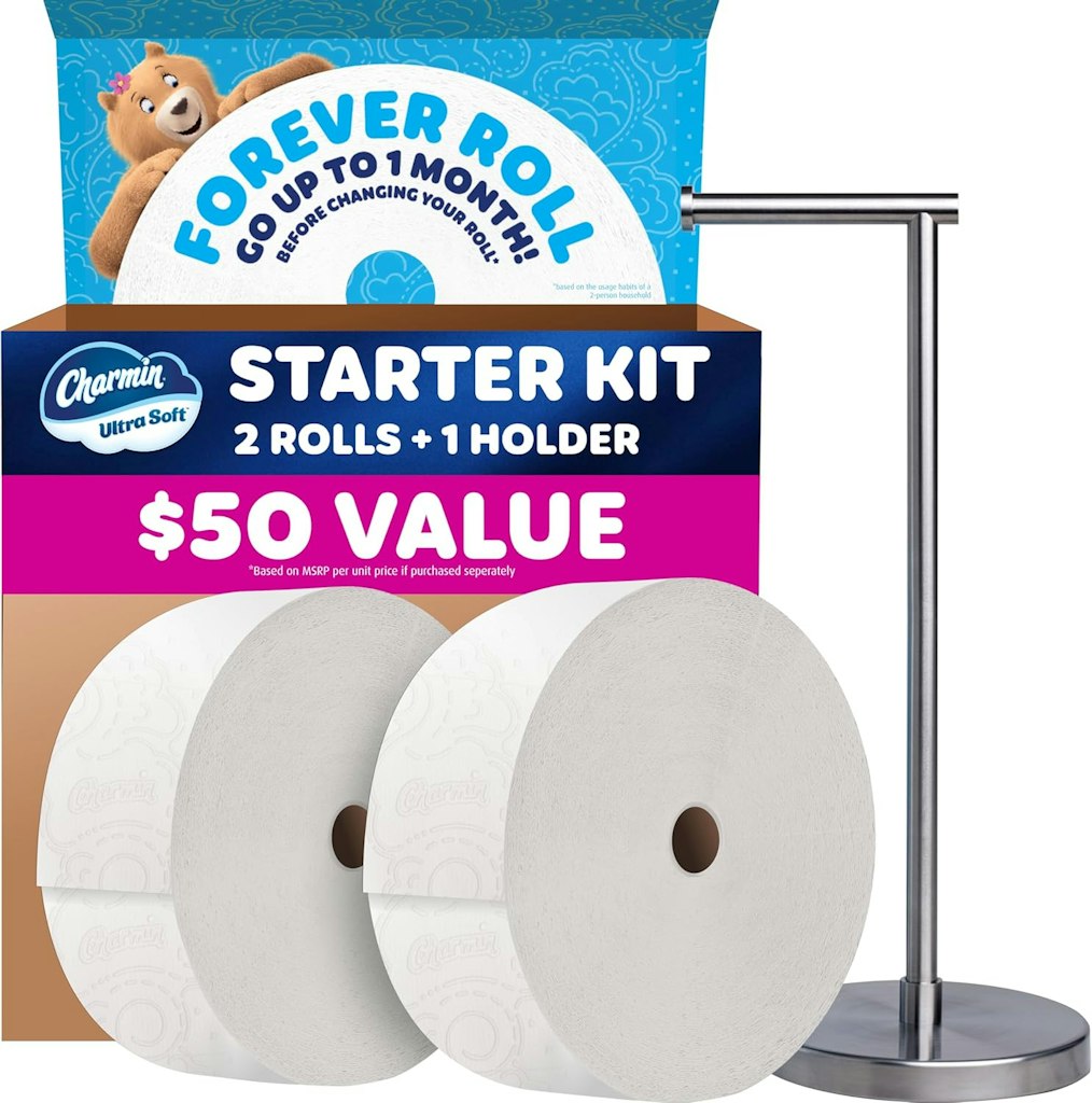  Charmin Ultra Soft Forever Toilet Roll Starter Kit : $20