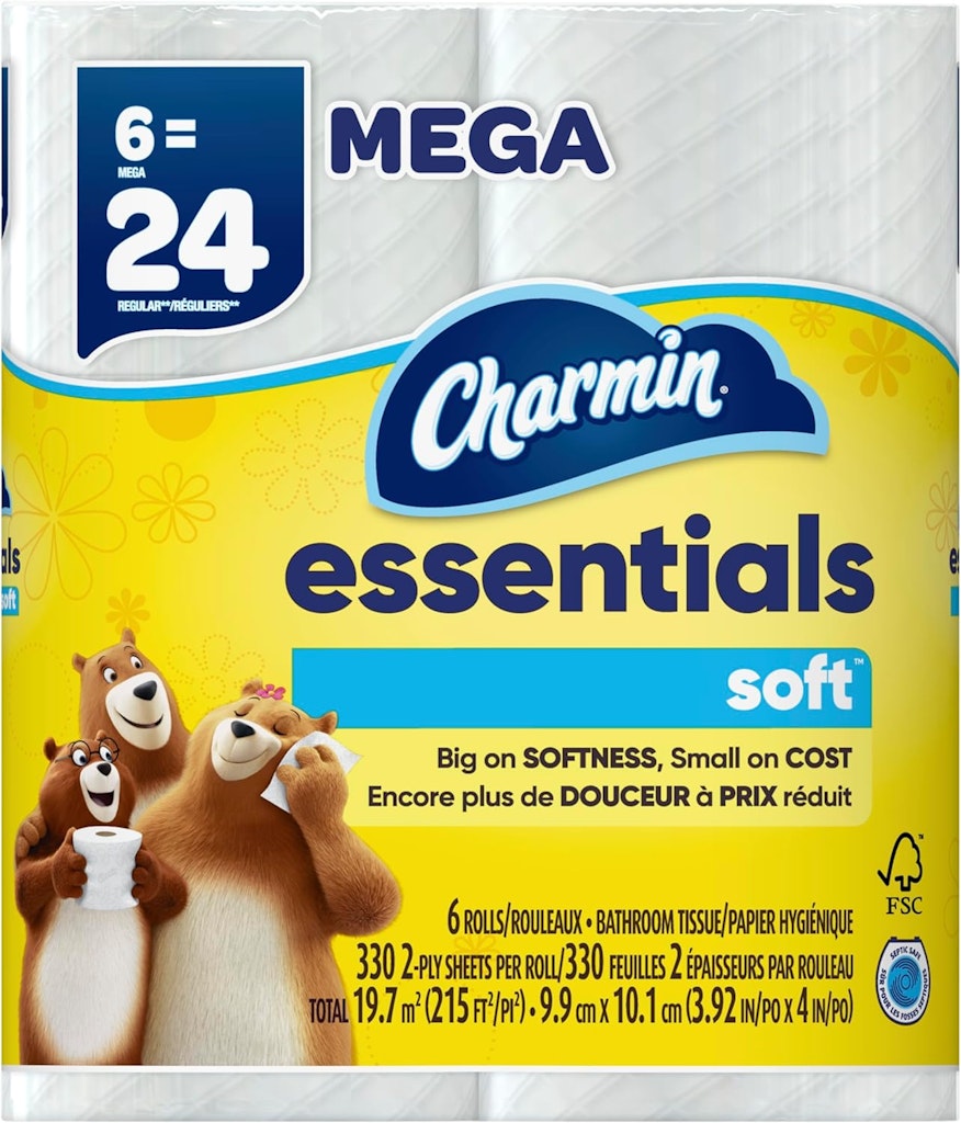 Charmin Essentials 6-Count Mega Roll Soft Toilet Paper: $4.73 via Sub & Save