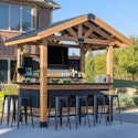 Backyard Discovery 9' x 6' Cedar Wood Outdoor Bar w/ Galvanized Steel Roof for $1,999 + free shipping