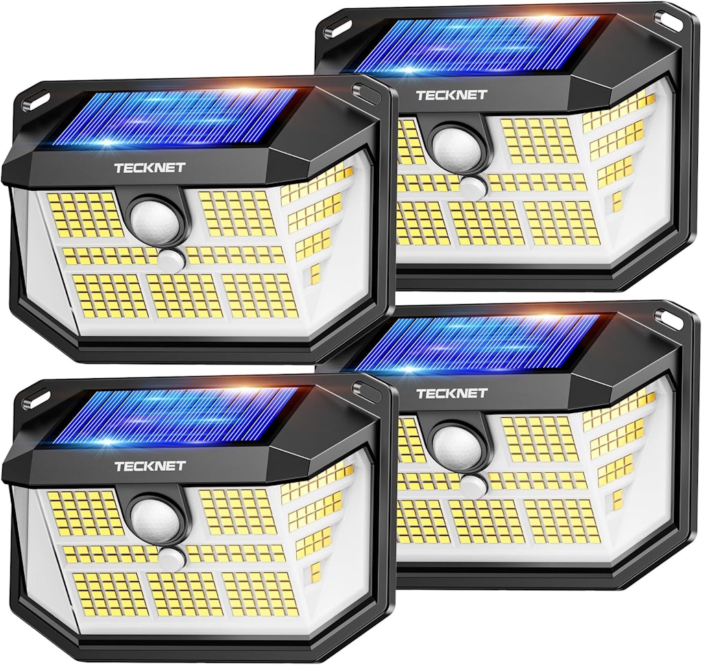 Tecknet 231-LED Outdoor Solar Motion Light 4-Pack: $17.59