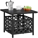 Yaheetech Metal Outdoor Side Table with Umbrella Hole for $55 + free shipping