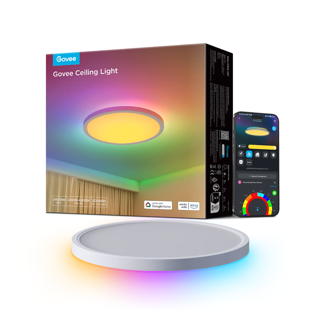 Govee Smart RGBIC LED 12" Ceiling Light: $49.99