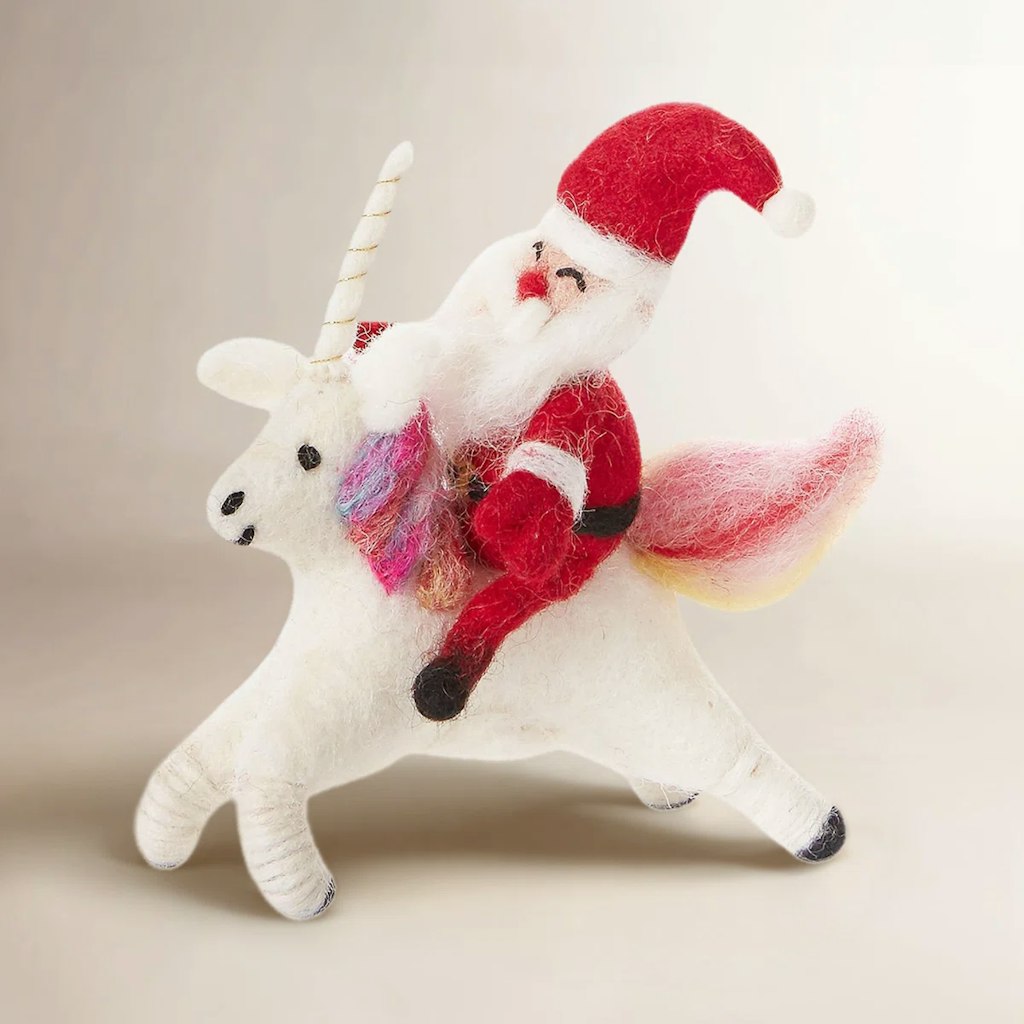 Santa and Unicorn Ornament 2-Pack at AllModern: $38 + extra 10% off