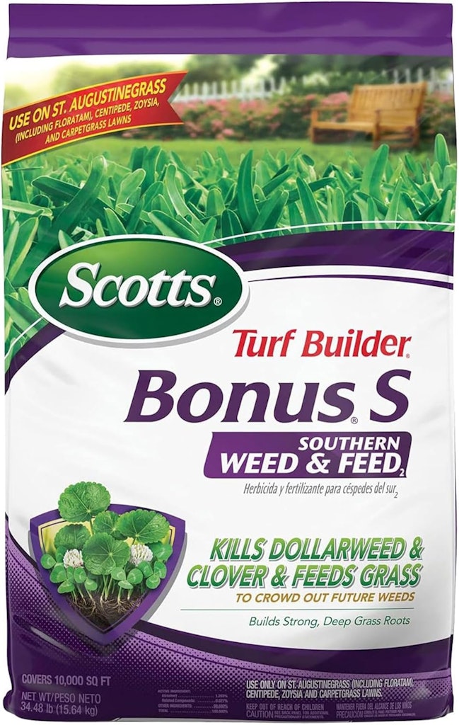  Scotts Turf Builder Bonus S Southern Weed & Feed Fertilizer 34-lb Bag : $38