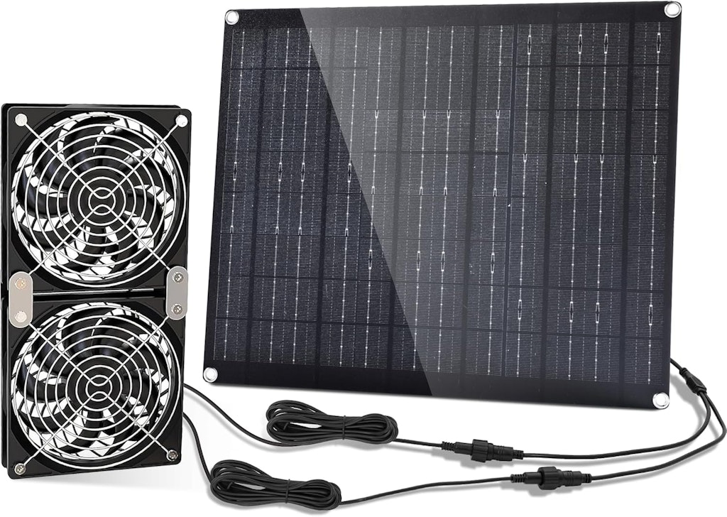 30W Solar Panel Fan Kit with Dual IPX7 Waterproof Fans: $27.59