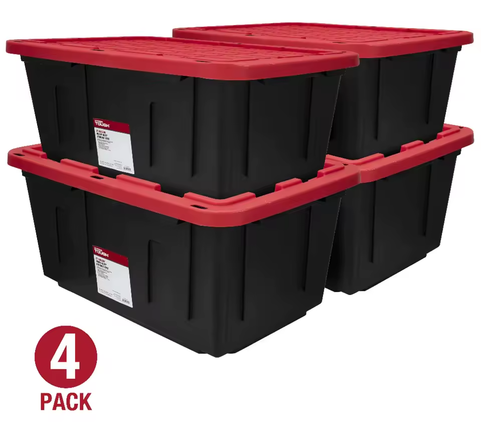 27-Gallon Storage Bin 4-Pack: $36.31