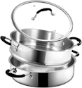 Tri-Ply Stainless Steel Saute Pan with Steamer for $25 + free shipping w/ Prime