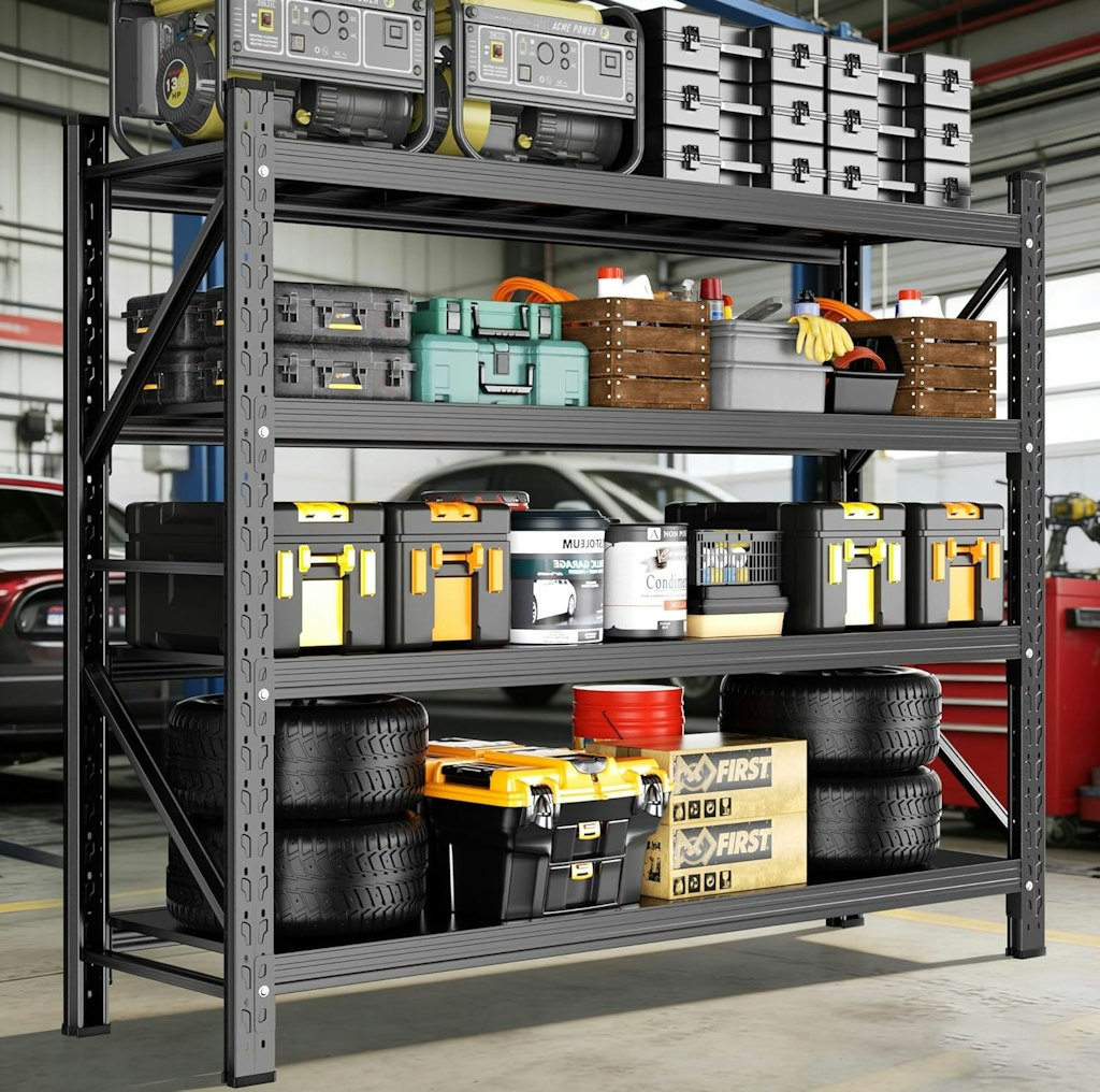 Lionhon Heavy Duty 4-Tier Garage Shelving Unit: $96.89