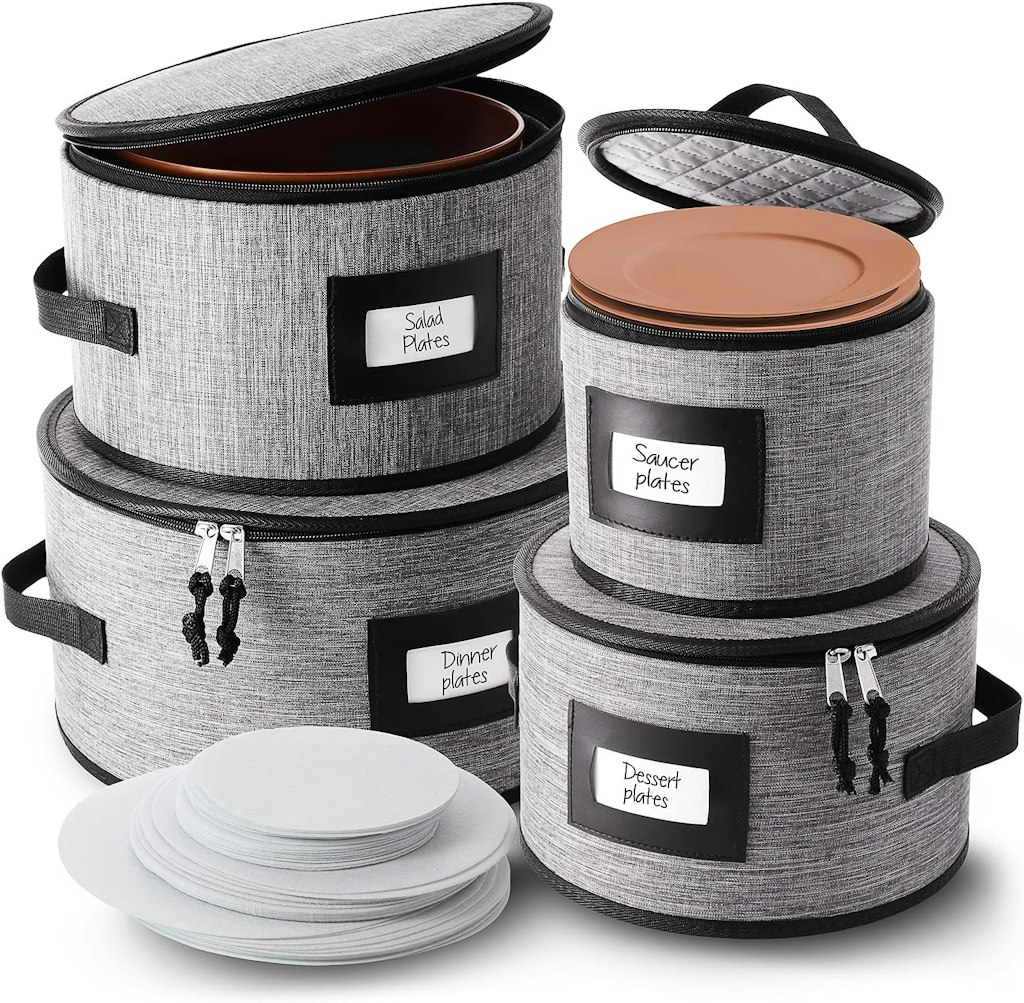 4-Piece Hard Shell Fine China Storage Containers: $28