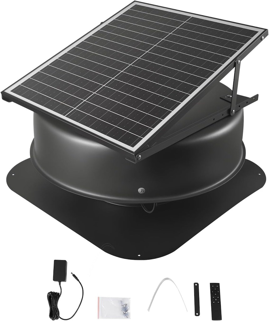 V evor 42W Solar Attic Fan with Remote & Sensor: $203.31