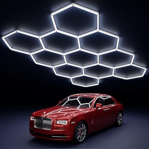 Modern Hexagon 11-Grid LED Garage Lights: $78.29