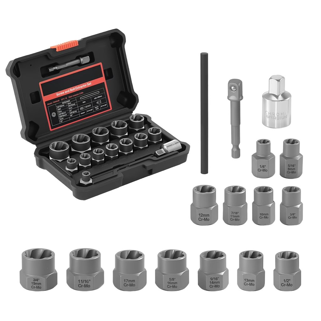 KFFKFF 16-Piece Impact Bolt and Nut Remover Set: $14