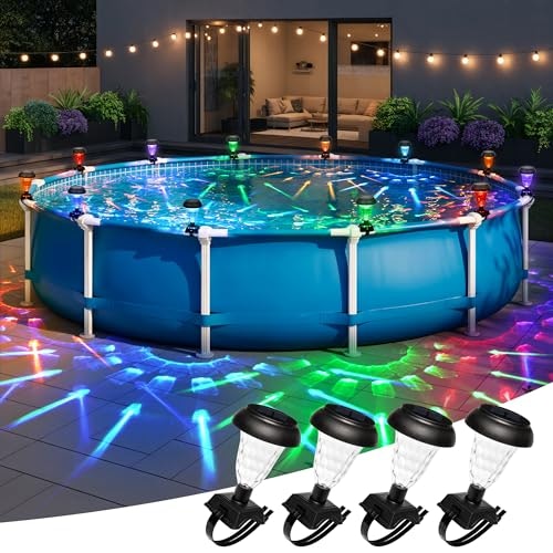 Solar Powered Waterproof RGB Color Changing Light 4-Pack: $9 w/ Prime
