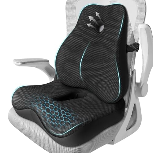 Memory Foam Coccyx Seat Cushion and Lumbar Support Pillow: $34.19