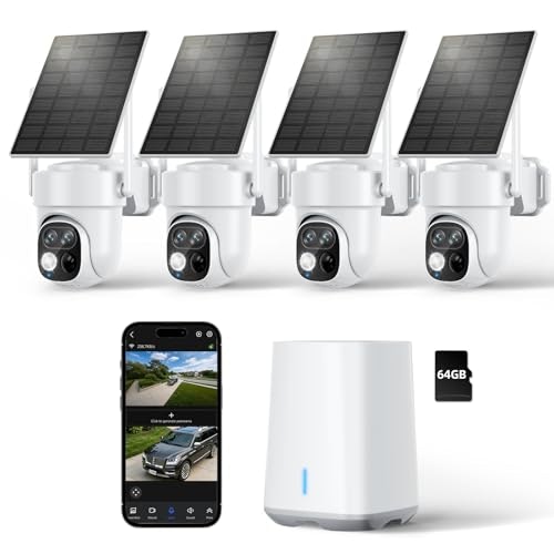 SV3C 2K Dual-Lens Solar Wireless Outdoor Security Camera System 4-Pack: $224.99
