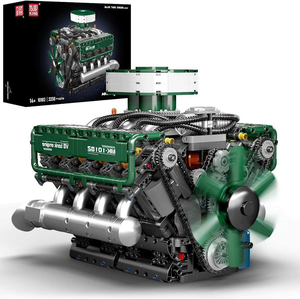 Mould King 10182 Motorized V8 Tank Engine: $60.54