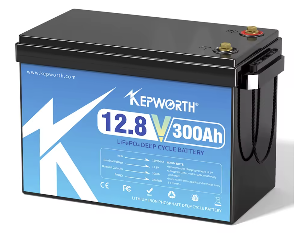Kepworth 12V 300Ah LiFePO4 Battery: $302
