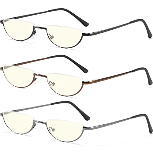 Toveen Half-Moon Blue Light Blocking Reading Glasses 3-Pack: $11.99