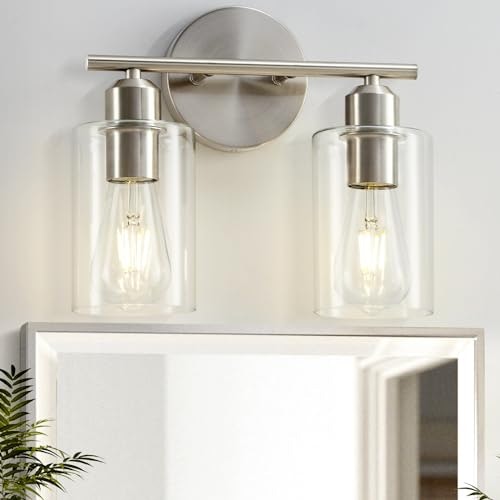 Seable 2-Light Brushed Nickel Vanity Lights for $12 + free shipping w/ Prime