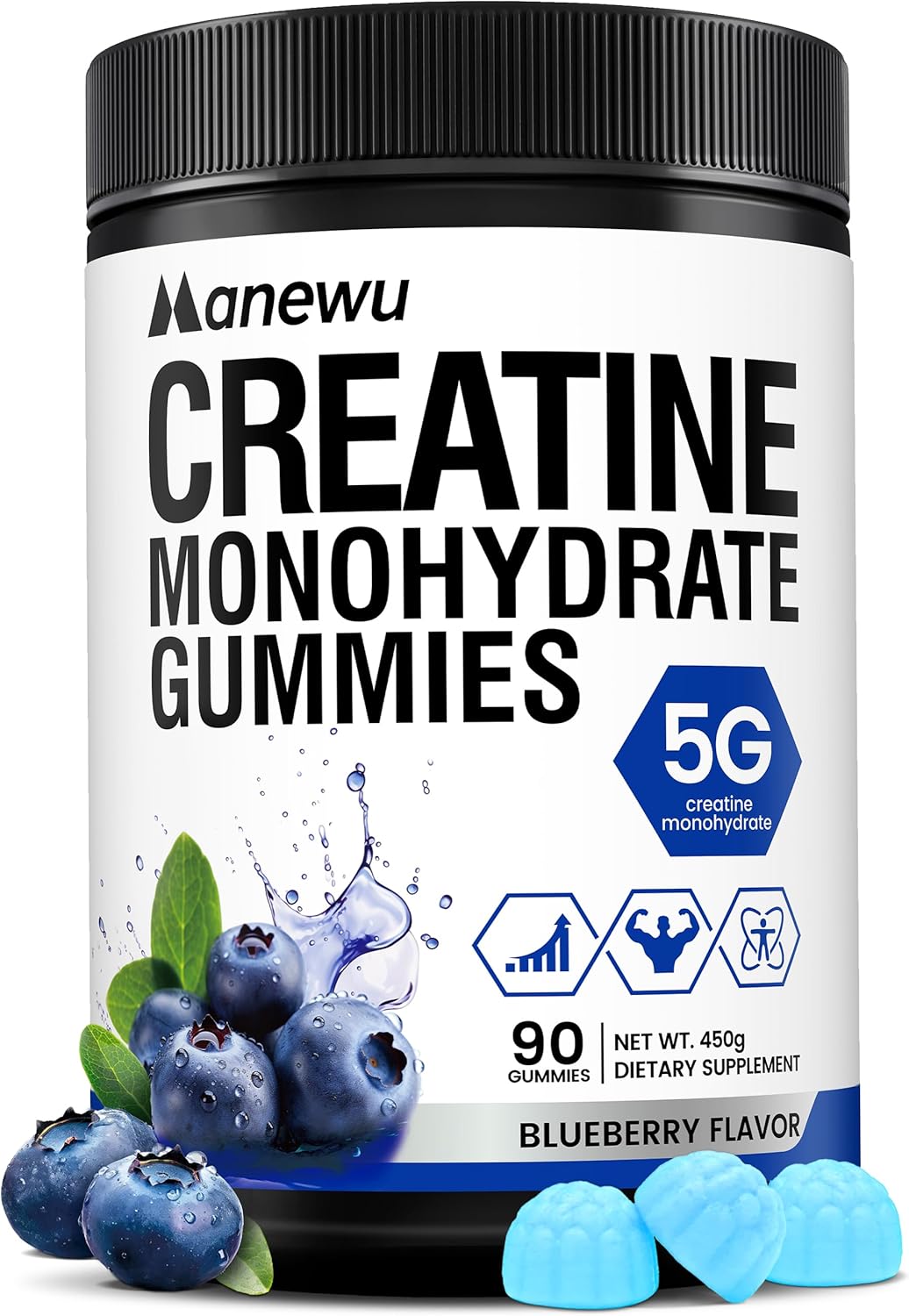 Manewu Creatine Monohydrate Gummies 90-Count