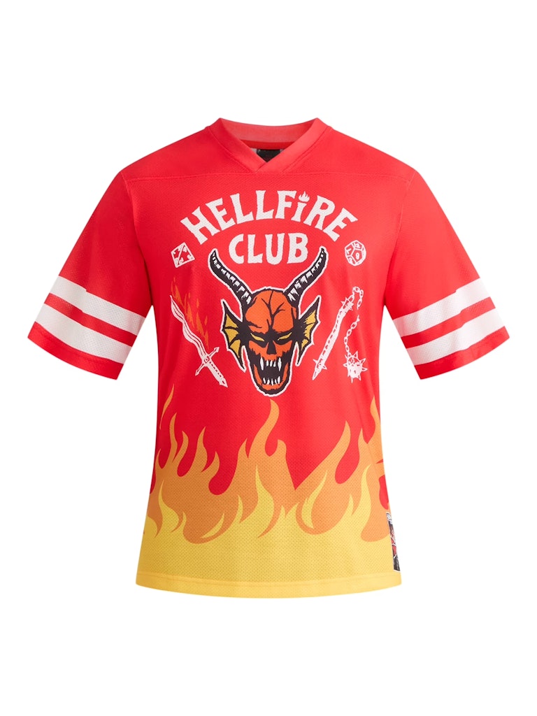 Netflix Stranger Things Men's Hellfire Club Football Jersey: $6.99