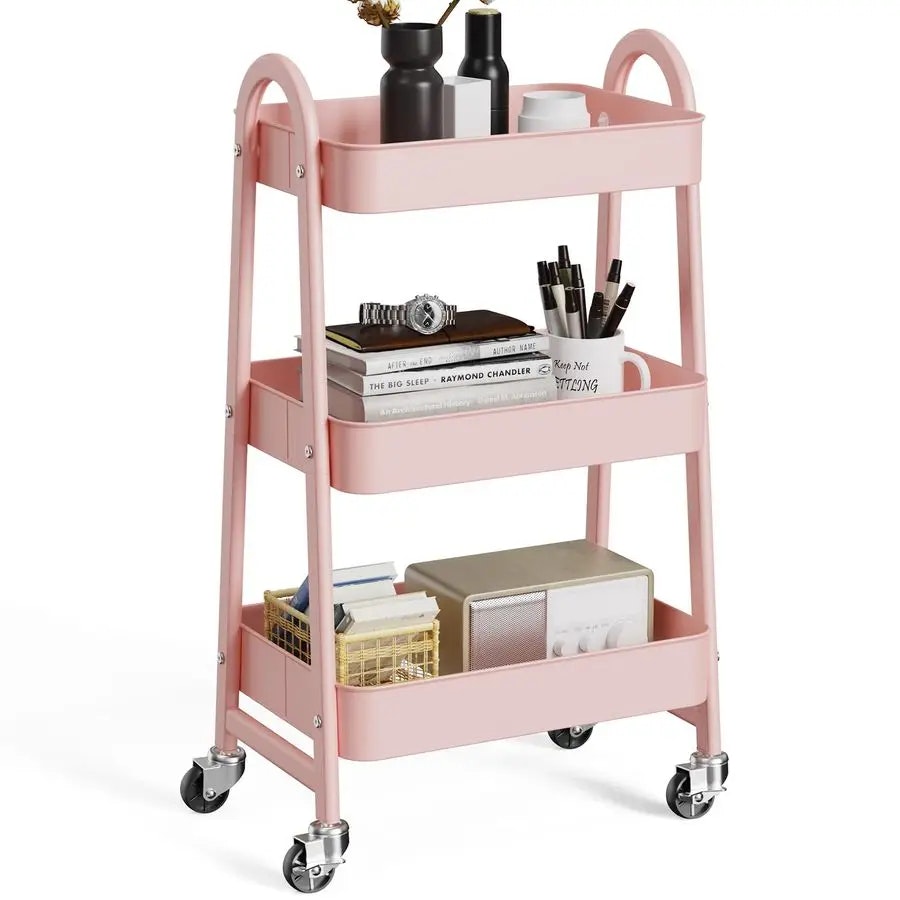 3-Tier Utility Rolling Cart w/ Lockable Caster Wheels: $19
