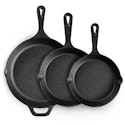 Cast Iron Skillet 3-Piece Set for $22 + free shipping