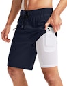 Pinkbomb Men's 9" Swim Trunks with Compression Liner for $13 + free shipping w/ Prime