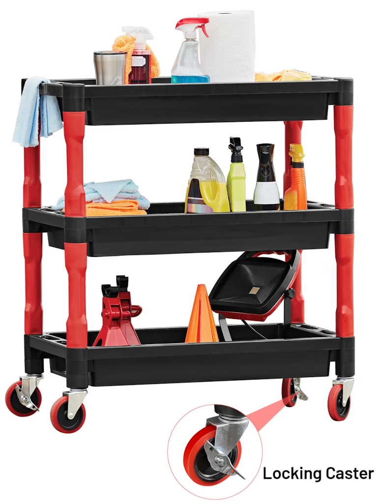 Auto Drive Professional Detailing Cart w/ Locking Casters: $29