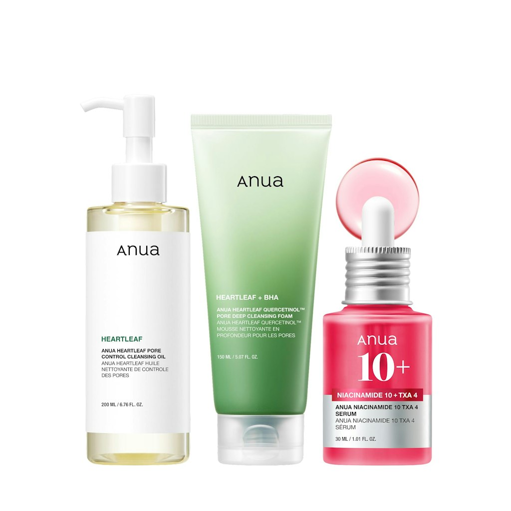 Anua 3-Step Glass Skin Beginner Set with Oil Cleanser Wash, and Facial Serum: $38.25