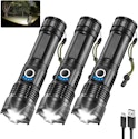 Rechargeable Flashlight 3-Pack for $14 + free shipping w/ Prime