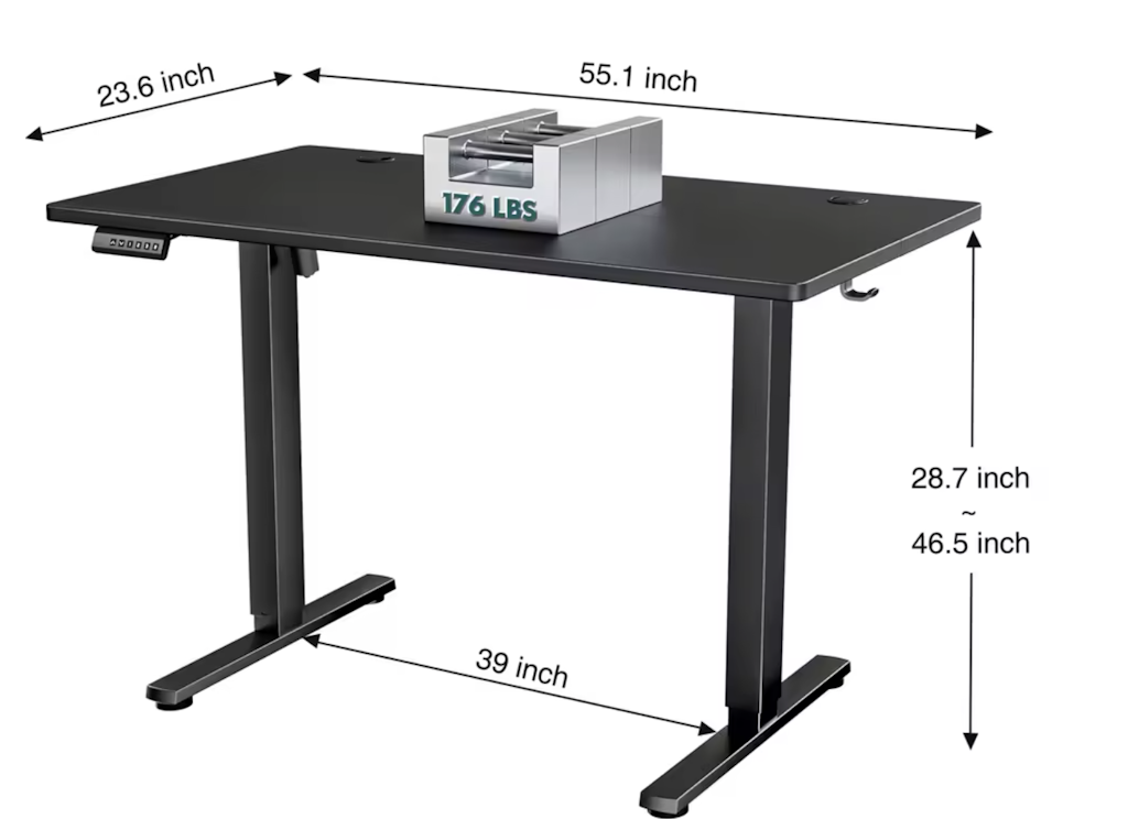 JHK Ergonomic Electric Standing Desk: $53