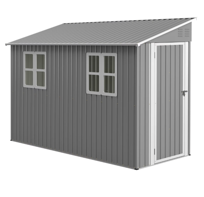 4x10 FT Galvanized Steel Outdoor Shed: $207