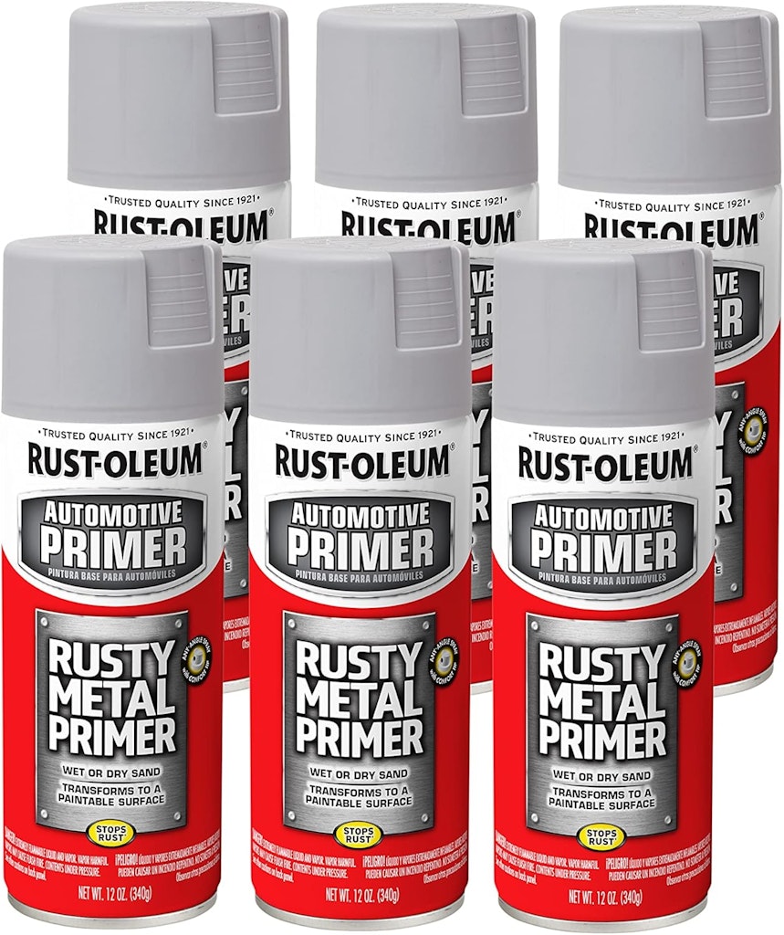 Rust-Oleum Rusty Metal 12-oz. Primer Spray Paint 6-Pack: $25